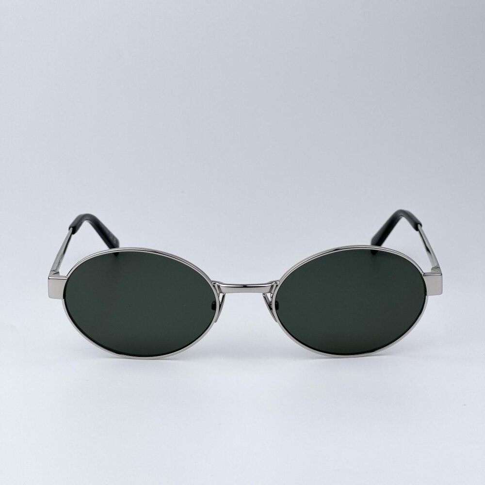 Saint Laurent SL692 002 Men BRAND NEW Sunglasses Silver Grey Oval